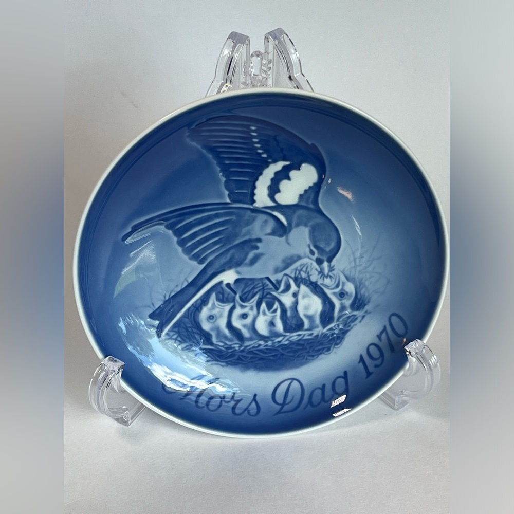 Mors dag mother day 1970 bird nest porcelain decorative plate Denmark Germany